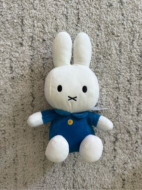 miffy Plush Bunny in White with Blue Outfit
